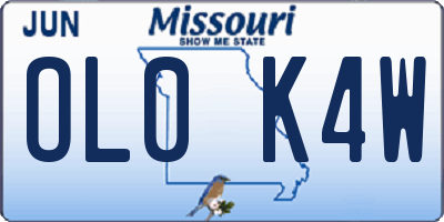 MO license plate OL0K4W