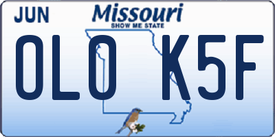 MO license plate OL0K5F