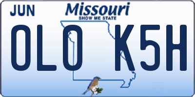 MO license plate OL0K5H