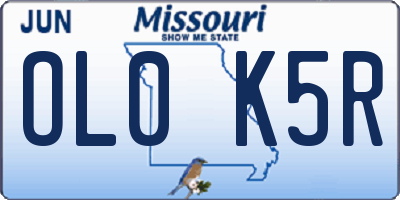 MO license plate OL0K5R