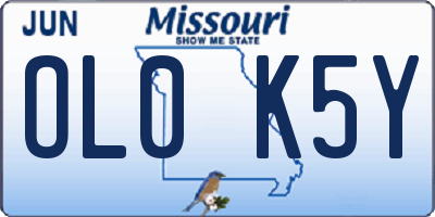 MO license plate OL0K5Y
