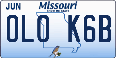 MO license plate OL0K6B
