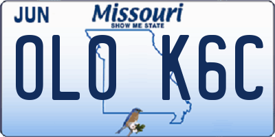 MO license plate OL0K6C
