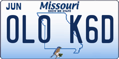 MO license plate OL0K6D