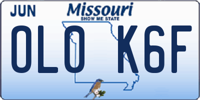 MO license plate OL0K6F