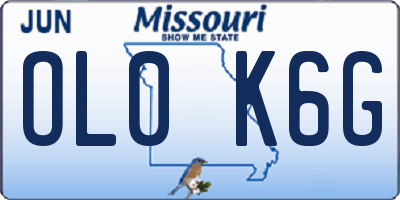 MO license plate OL0K6G