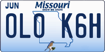 MO license plate OL0K6H