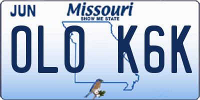 MO license plate OL0K6K