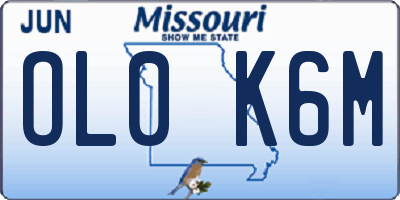 MO license plate OL0K6M