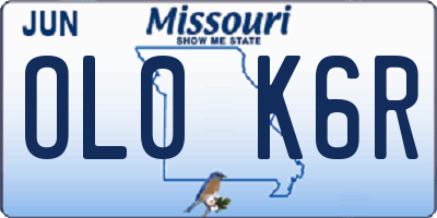 MO license plate OL0K6R
