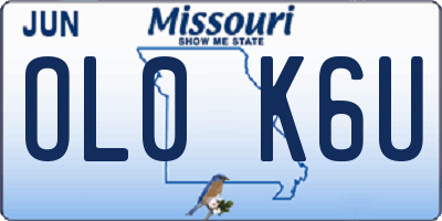 MO license plate OL0K6U