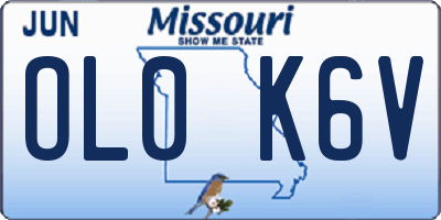 MO license plate OL0K6V