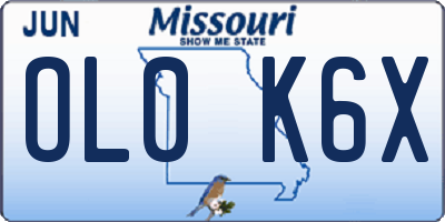 MO license plate OL0K6X