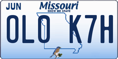 MO license plate OL0K7H