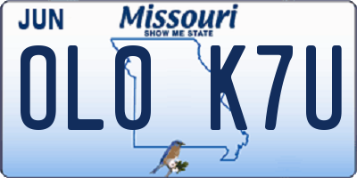 MO license plate OL0K7U