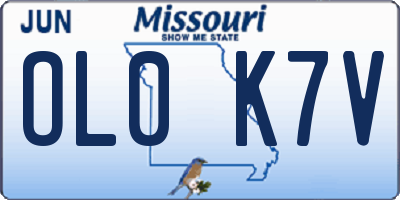 MO license plate OL0K7V