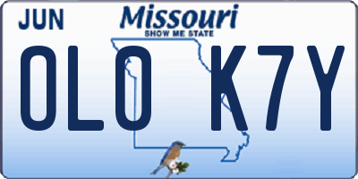 MO license plate OL0K7Y