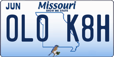 MO license plate OL0K8H