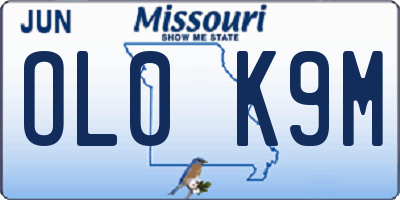 MO license plate OL0K9M
