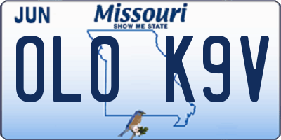 MO license plate OL0K9V