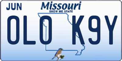 MO license plate OL0K9Y