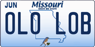MO license plate OL0L0B