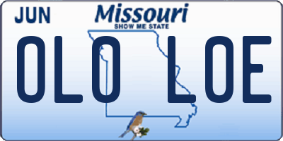 MO license plate OL0L0E