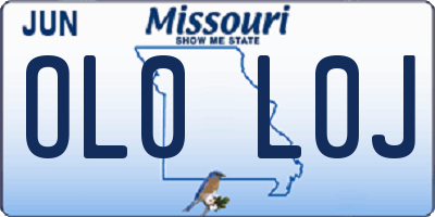 MO license plate OL0L0J