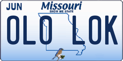 MO license plate OL0L0K