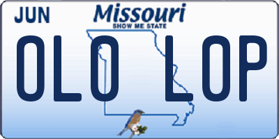MO license plate OL0L0P