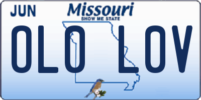 MO license plate OL0L0V