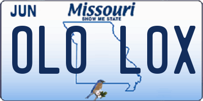 MO license plate OL0L0X