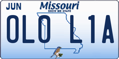 MO license plate OL0L1A