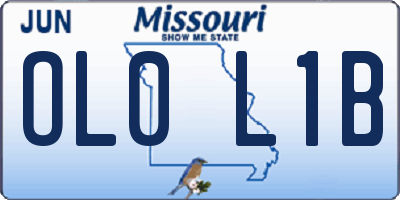 MO license plate OL0L1B