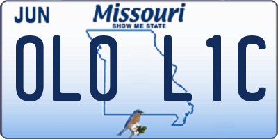 MO license plate OL0L1C