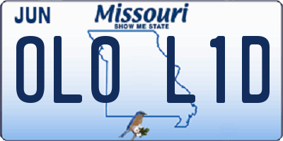 MO license plate OL0L1D