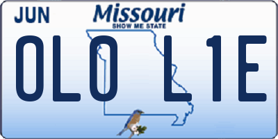 MO license plate OL0L1E