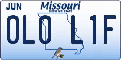 MO license plate OL0L1F
