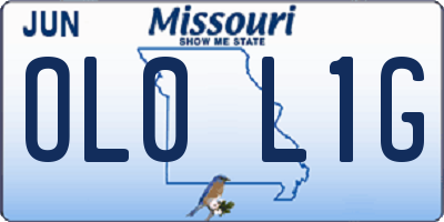 MO license plate OL0L1G