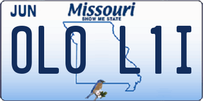 MO license plate OL0L1I
