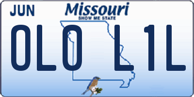MO license plate OL0L1L