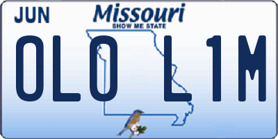 MO license plate OL0L1M