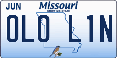 MO license plate OL0L1N