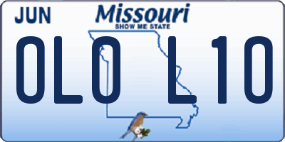 MO license plate OL0L1O