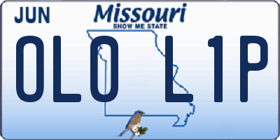 MO license plate OL0L1P