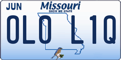 MO license plate OL0L1Q