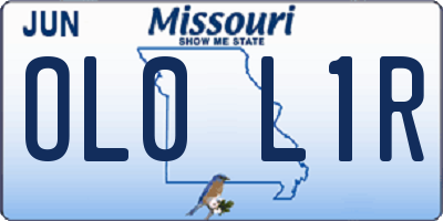 MO license plate OL0L1R