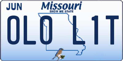 MO license plate OL0L1T