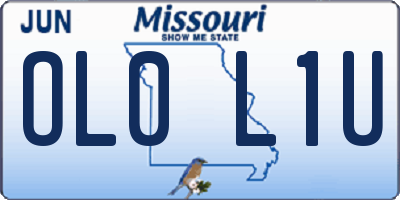 MO license plate OL0L1U