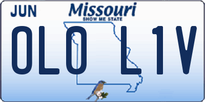 MO license plate OL0L1V